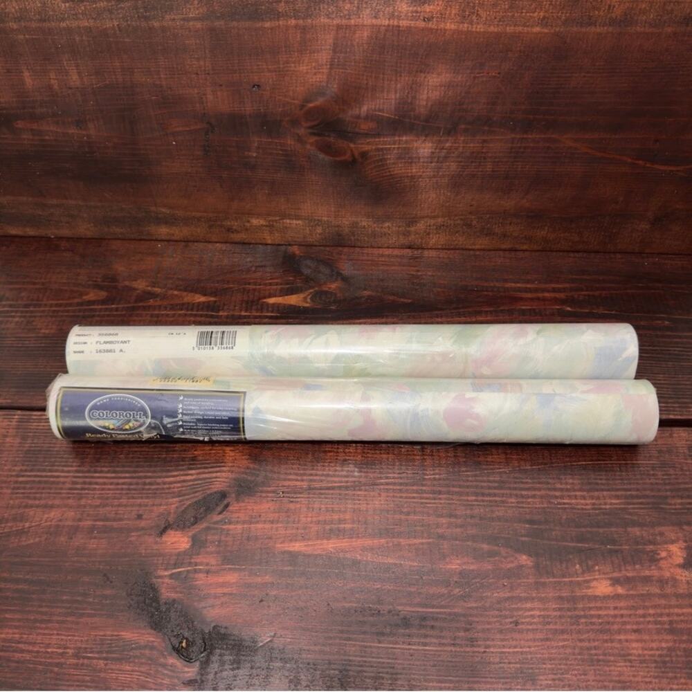 COLOROLL 2 Rolls of Vintage Pastel Watercolor Wallpaper Pre Pasted